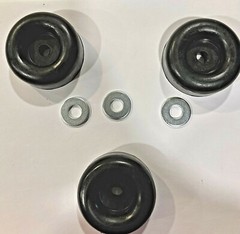 3 Black Rubber Bumper Air Compressor Feet 2.5″ Diameter Made in USA Vibration