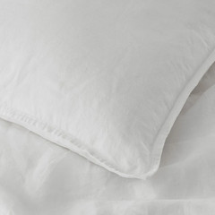 The Company store Premium Breathable Washed Linen Solid Flat Bed Sheet