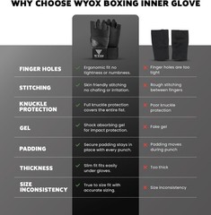 Gel Boxing Hand Wraps Inner Gloves for Men & Women, 80cm Quick Wrist Straps,