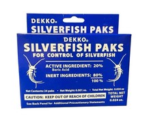 1 Box DEKKO Silverfish Control, Box of 24 Paks Packs , Pest Control – Bait