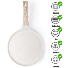 Nonstick 10-Inch Crepe Pan Detachable Handle Ceramic Coating PFOA-Free