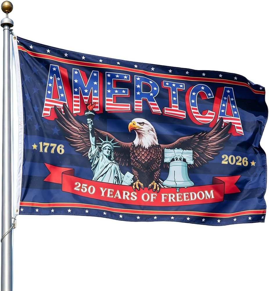 3 Ply 250 Years America Flag – Double Sided Patriotic Eagle 3 X 5 Ft Anniversary