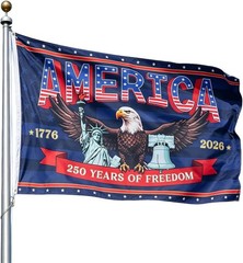 3 Ply 250 Years America Flag – Double Sided Patriotic Eagle 3 X 5 Ft Anniversary