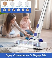 Cordless Vacuum Cleaner 1.5L Powerful Stick 50Kpa 60min Lightweigh Rechargeble