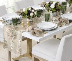 Williams-Sonoma Harvest Floral Stripe Table Runner 16”x108”