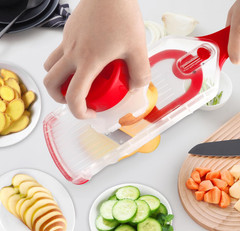 Mandoline Slicer with Hand-Held, Vegetable Slicer with Food Holder， Adjustable S