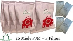 10 Miele Vacuum Bags Style FJM 3D Advanced Filtration + 4 Allergen Filters