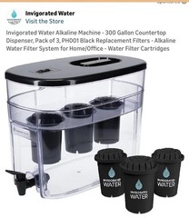 Invigorated Water Alkaline Countertop Dispenser 300 gal +3 Filters PH001