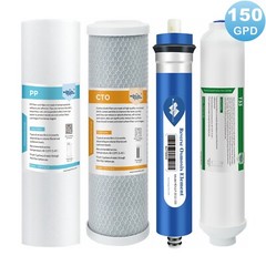 4 Stage Reverse Osmosis System Water Filter with 150 GPD RO Membrane Replacement