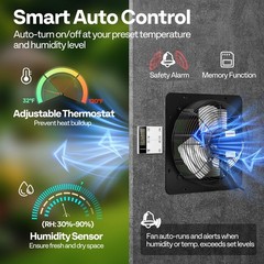 1300 CFM Attic Exhaust Fan w/ Thermostat Humidity Control Remote 110V EC Motor