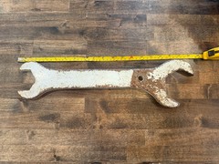 Huge 6 Lb 12 Oz Old Industrial Open End Wrench 18 3/4” Long 5/8” Thick