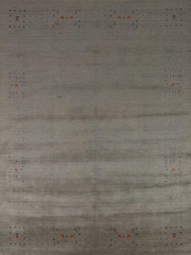 Gray Tribal Indian Area Rug 8×10 Hand-knotted Wool Oriental Carpet for Any Room