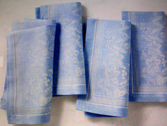 WILLIAMS SONOMA PRIMAVERA JACQUARD DINNER NAPKINS COTTON/LINEN SET OF 4 NEW/WTAG