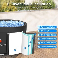 133 Gal XL Ice Bath Tub for Adults – Foldable Cold Plunge with Cover