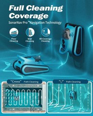 Robotic Pool Cleaner Cordless Pool Vacuum Robot Wall Climbing for Inground Pools