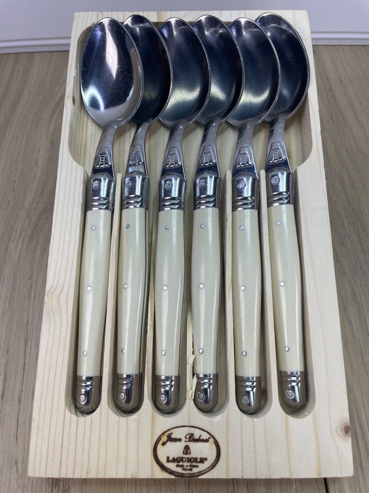 Jean Dubost LAGUIOLE Cream Stainless France 6 Piece Spoon Set Flatware