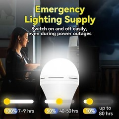Rechargeable LED Bulb w/Hook,1500mAh,12W,4Pack,Power Failure Light