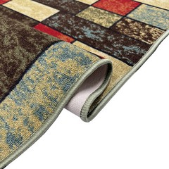 Custom Size Stair Hallway Runner Rug Non Slip Rubber Back Multicolor Tiles 3D