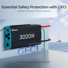 Renogy 3000W Pure Sine Wave Inverter 12V DC to 120V AC Converter Remote Control