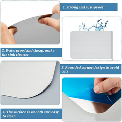 2 Pcs Stainless Steel Side Splash Guard for Sink 20 X 12 Inch Wall Mount Guard w