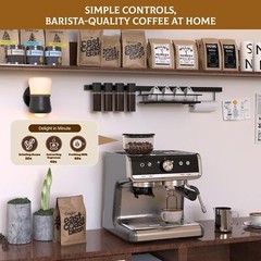Espresso Machine with Grinder 20 Bar Espresso Coffee Maker Latte w/Milk Frother