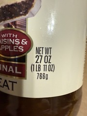 None Such Mincemeat Pie filling w/raisins and apples-Classic Original 2 Jars
