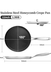 Stainless Steel Crepe Pan 11 Inch Nonstick Crepe Pan Honeycomb New_open Box