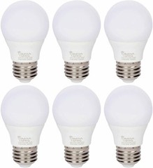 [6 Pack] LED A15 Refrigerator 4W 120V 40W Equivalent Bulbs E26 5000K Daylight