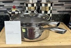 Williams Sonoma Signature Thermo-Clad SS Deep Sauté Pan w Fryer Basket New! Read