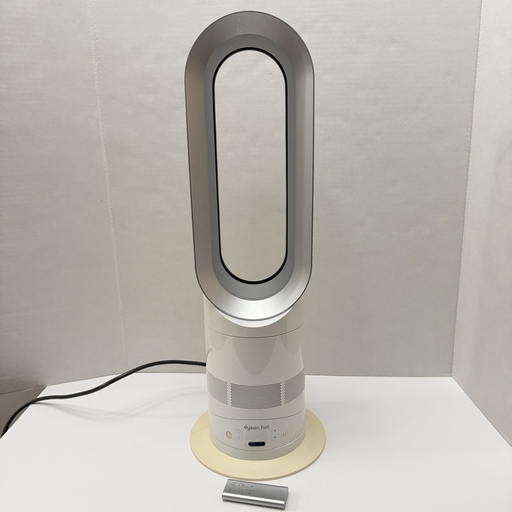 Dyson AM04 Hot + Cool Bladeless Heater Fan White/Silver w/ Remote Tested