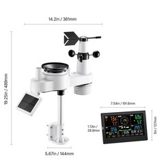 Uimoso 7-in-1 Wireless Weather Station 7.5” Display and Indoor-Outdoor Sensor