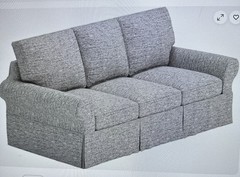 Pottery Barn 3 seat Sofa 83” Slipcover green twill read description roll arm