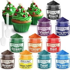 (G6B) 10 Color Powder Food Coloring Set for Cake Decorating Baking Icing Slime