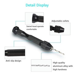 26 Pcs Mini Micro Drill Hand Bits Set Small Manual Keyless Chuck Pin Vise Rotary