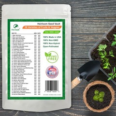 Heirloom Vegetable Seeds Survival Garden Kit – Over 18,000 Seeds, 39 Varieties