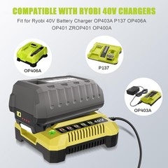 40V 6.0Ah Lithium Battery & Rapid Charger Kit for Ryobi 40 Volt Batteries