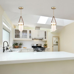 Modern Gold Water Drop Pendant Light with Milky Glass for Kitchen & Hallway