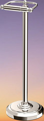Gatco 1436PN Freestanding Toilet Paper Holder, Polished Nickel, 22″