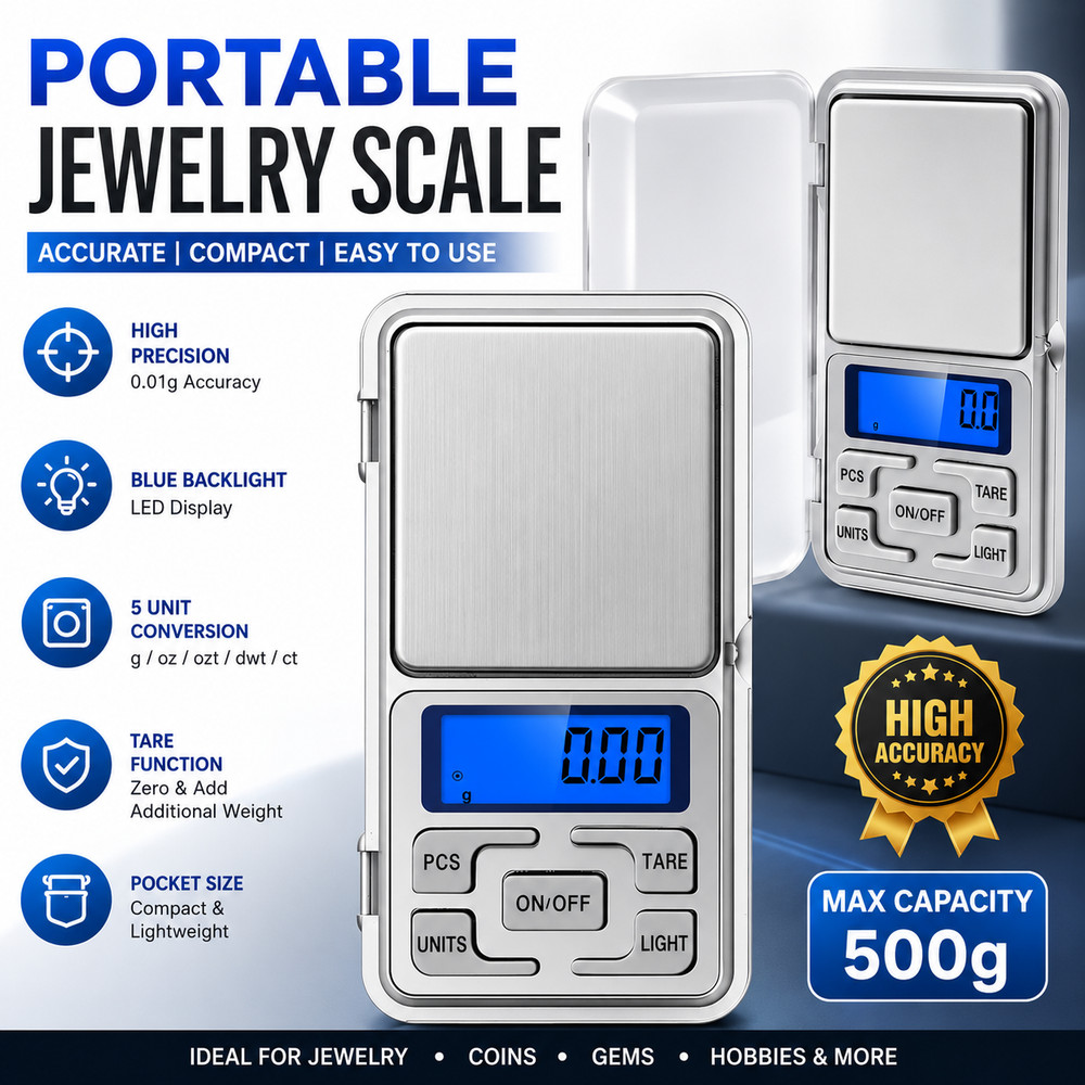 Pocket Digital Mini Scales – 0.01g – 500g Capacity