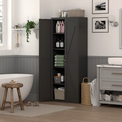 71″ Kitchen Pantry Storage Cabinet, Metal Storage Cabinet with Doors and Shelves