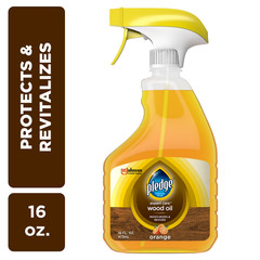 Pledge Expert Care Wood Oil, Moisturizes & Revives, Orange Scent, 16 Fl Oz..