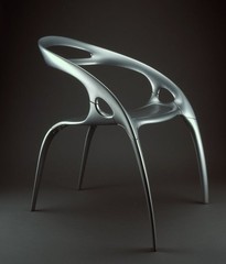 Ross Lovegrove for Bernhardt “Go” Chair – Magnesium – Silver/Tan
