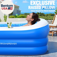 2026 Inflatable Pool with Canopy,Upgraded Blow up Pool for Adults&Kids,Large Inf