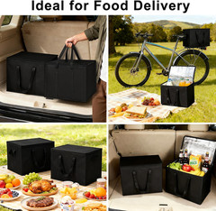2 I 4 Pack Insulated Reusable Grocery Shopping Bags with zippered top,Food Deliv