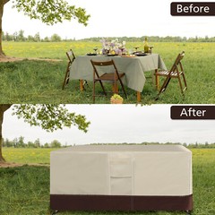 Upgrade Waterproof Garden Patio Furniture Cover Rectangular Table Dust Protector