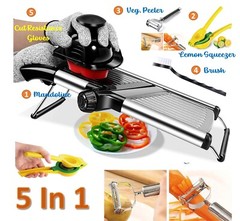 Mandoline Slicer for Kitchen Stainless Steel Food Chopper with Adjustable Blades