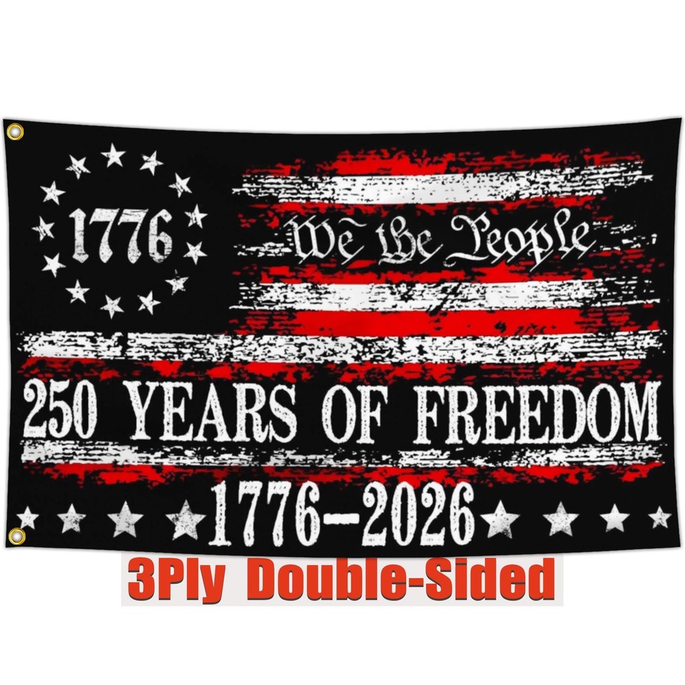 3Ply 250 Years American Anniversary Flag Betsy Ross 250th Anniversary USA Fla…