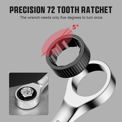 22PCS Ratcheting Wrench Set SAE Metric 72T w/ Pouch