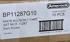 Amerock Stature 1-1/4-in Satin Nickel Square Transitional Cabinet Knob (10-Pack)