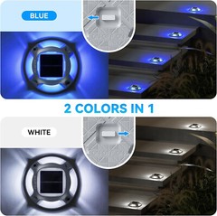 16Pack Led Multicolor Solar Deck Lights Outdoor Dock Driveway Lights for Sidewal